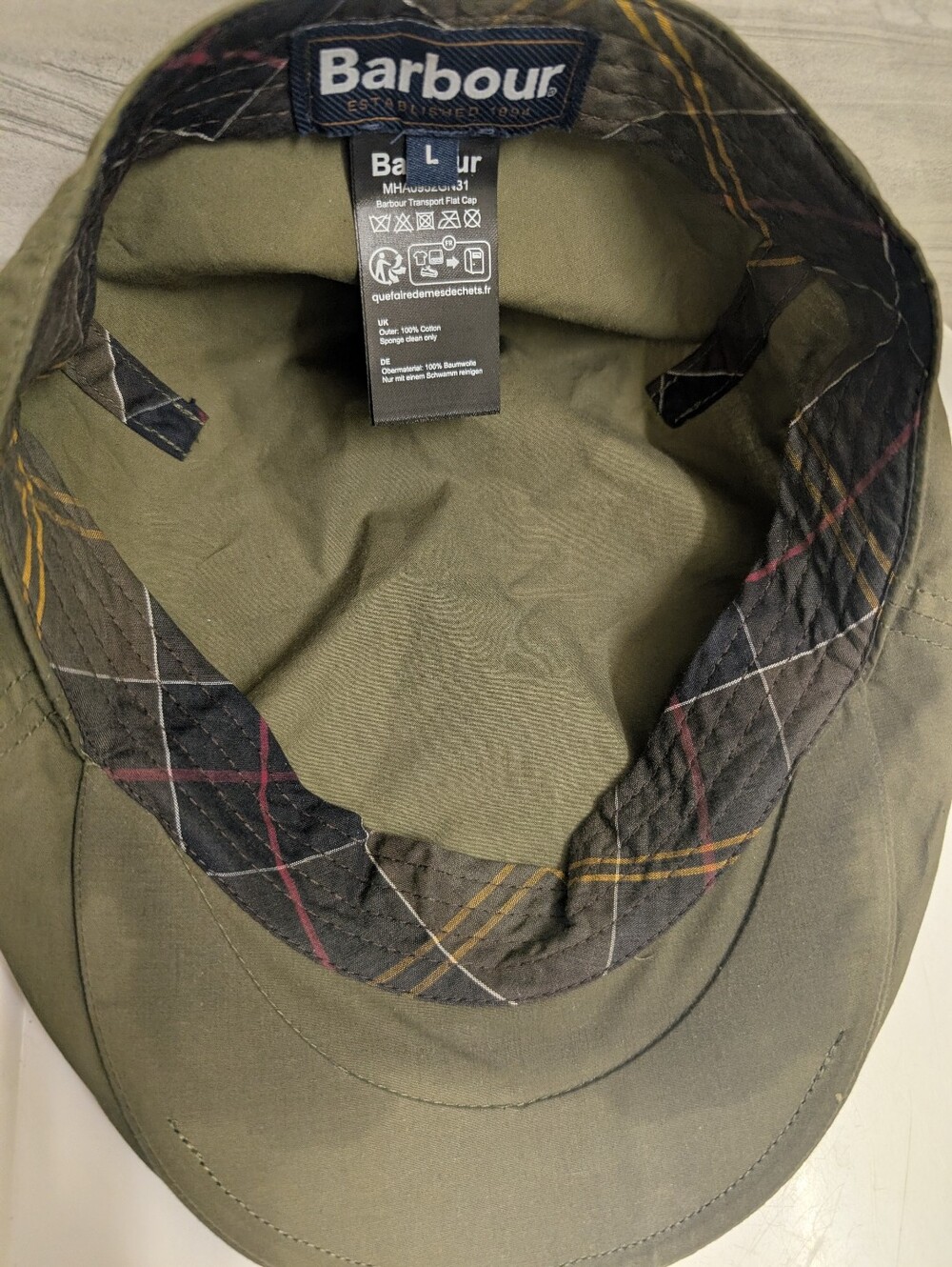 BARBOUR Olive Flat Transport Hat - Picture 16 of 16